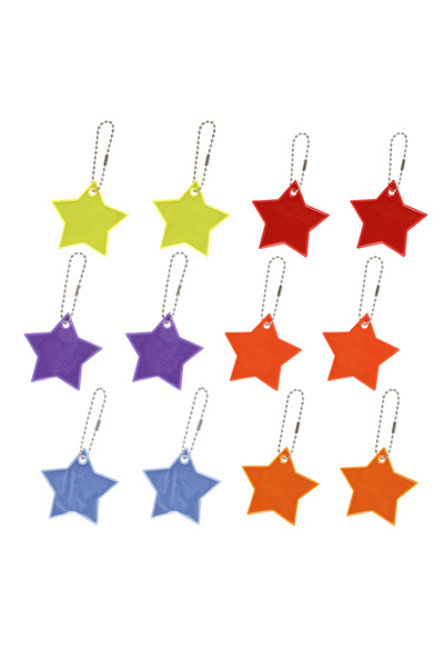 Choice 12 قطعة من سلاسل المفاتيح العاكسة ذات النجوم الساطعة للغاية للأطفال، 6 ألوان لعربات الأطفال