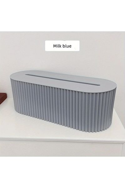 Choice Gray 1pc Cable Storage Box With Lid For Office, High Capacity Cord Organizer, Space Saving Desktop S