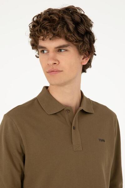 U.S. Polo Assn. Polo Yaka Düğmeli %100 Pamuk Erkek Sweatshirt