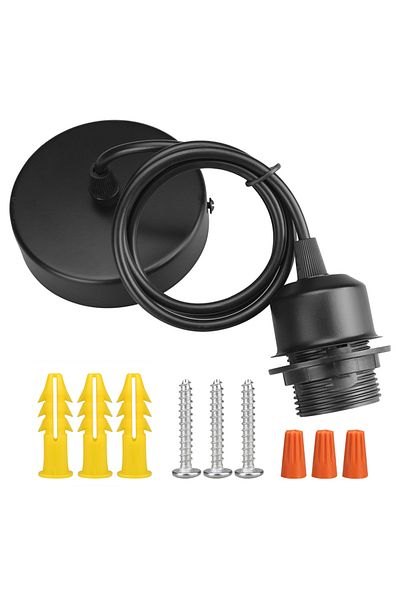 Choice 1pcs Black Vintage Adjustable Pendant Lighting Base Ceiling Hanging Lamp Fixture Light Holder For Ha