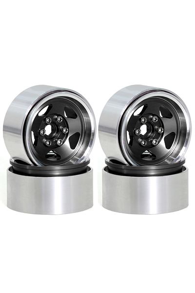 Choice 4pc black RC Rims 4pcs 1.9 Inch Beadlock RC Wheel Rim Set Wheel Hub for 1:10 RC Crawler Axial SCX10