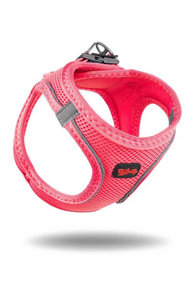Tailpetz Air-Mesh Cat Dog Chest Collar - Soft, Breathable, Durable, Neon Pink