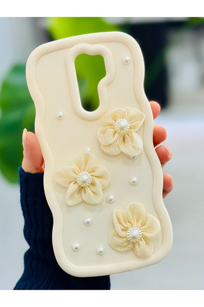 Go Aksesuar جراب سيليكون متوافق مع Redmi 9 بتصميم زهرة التول مع لعبة