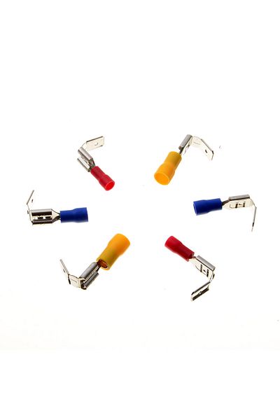 Choice 100pcs/set Piggy Back Spade Terminators Insulated Butt Connector Crimp Electrical Terminals 10-22...