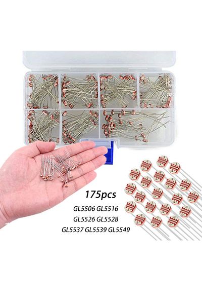 Choice 175Pcs/Box 5mm Photoresistor 7Value GL5506 GL5516 GL5526 GL5528 GL5537 GM5539 GL5549 Light Sensit...