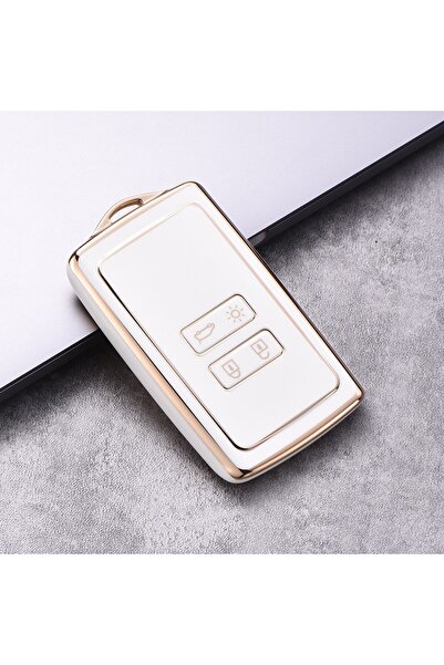 Choice حافظة مفاتيح سيارة جديدة من مادة TPU باللون الأبيض بغطاء كامل لسيارة ر...