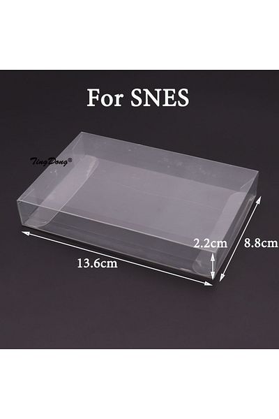 Choice For SNES Clear Transparent Game Cartridge Box Case CIB Games Plastic PET Protector for N64 NES SNES