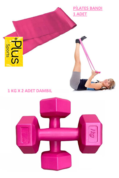 PLUSSPORT 2'li Set 1 Kg X 2 Adet Dambıl Fitness Spor Ağırlık Seti Vücut Geliş...