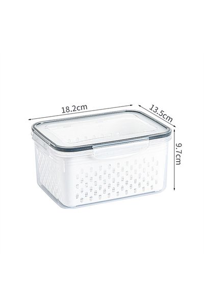 Choice 1750ml Refrigerator Storage Box With Drain Basket Multipurpose Organizer Fresh Vegetable Fruit Boxes