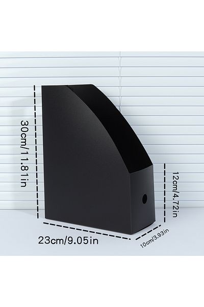 Choice Black A4 Foldable Office Desktop File Organizer, Book Storage Box, Waterproof Student Bookstand & St