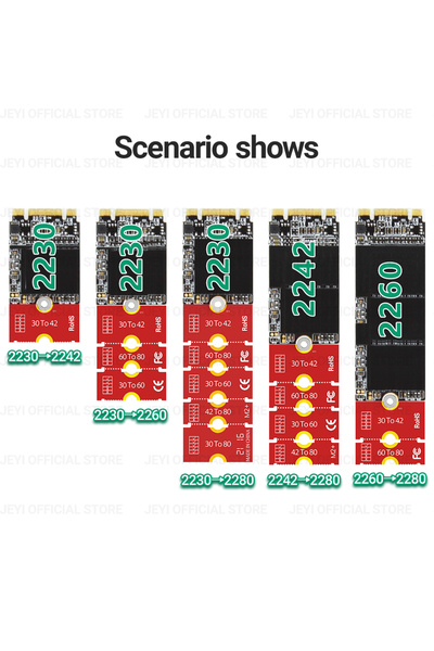 Choice1 حامل تمديد JEYI M.2 NGFF NVME SSD بطول 2230 2242 2260 2280 محول تمديد...