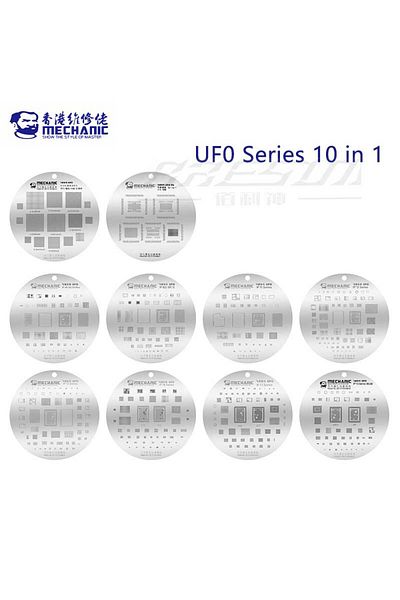 Choice 10 In 1 Mechanic 10 In 1 Ufo Series High Temperature Resistance Quare Round Hole Bga Reballing Steel