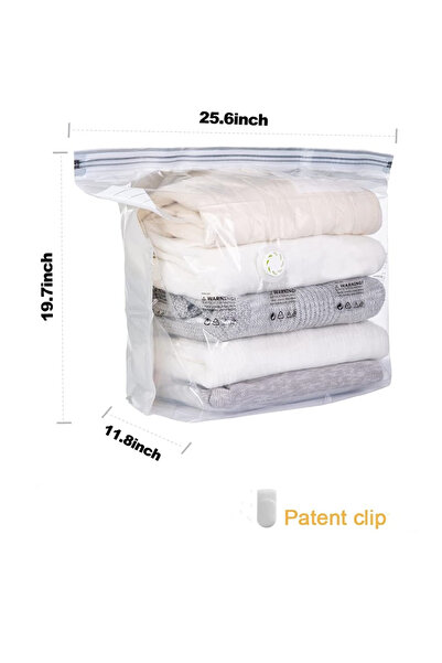 Choice أكياس تخزين مفرغة من الهواء لا تحتاج إلى مضخة مقاس 50 × 70 × 30 سم، أك...