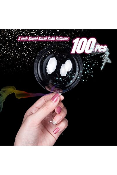 Choice 100 قطعة 100 قطعة من البالونات الصغيرة الشفافة مقاس 5 بوصات، بالونات ب...