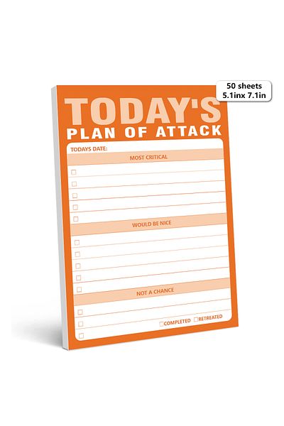 Choice Orange 1pc To-do Notepad - 50 Sheet Daily Planner Notepad, 5.1x7.1 Inch, Tear-off Notepad, Home, Off