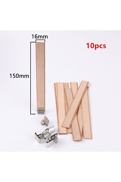 Choice 16x150mm 10pcs Double Layer Wooden Candle Wicks With Base Candle Wick Set Core For Homemade Candle M