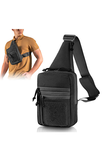 Choice حقيبة كتف خارجية سوداء مع حزام حمل مخفي وحقيبة ظهر قابلة للتحويل للصيد