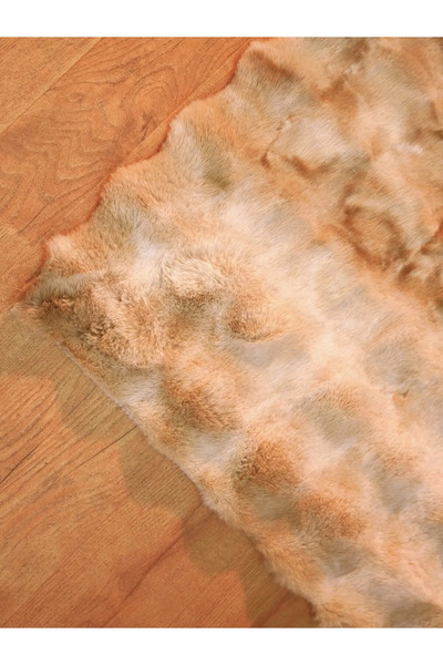 Halımax Ekstra Yumuşak Dokulu Multi Kahve Bubble Tavşan Tüyü Darcio Yuvarlak Post Peluş Halı