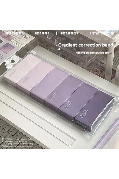 Choice 6 Pcs Gradient White Out Correction Tape Set Kawaii Large Capacity Correction Tape Student Prize ...