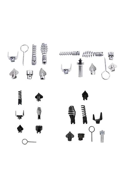 Choice Black 8pcs Drain Cleaner Machine Combination Cutter Head Drain Sewer Dredge Tool Cutting Head Tool H