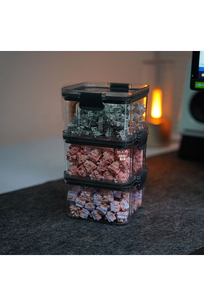EOENKK 3 Boxes Keebox Keyboard Switches Container Storage Box 3 Pcs Pc Polycarbonate Switches Box For Mecha
