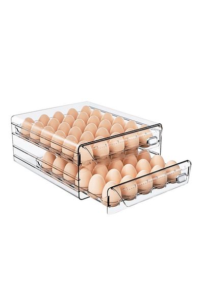 Choice 60 Eggs Tray Clear 60 Egg Container For Refrigerator, Egg Holder For Fridge,stackable Egg Storage Co