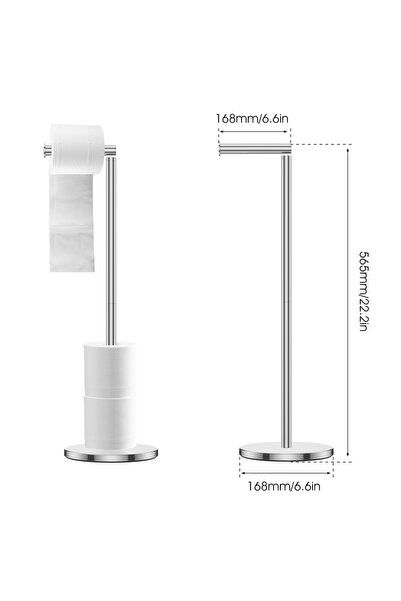 Choice حامل ورق تواليت مستقل فضي اللون من الفولاذ المقاوم للصدأ، حامل ورق توا...
