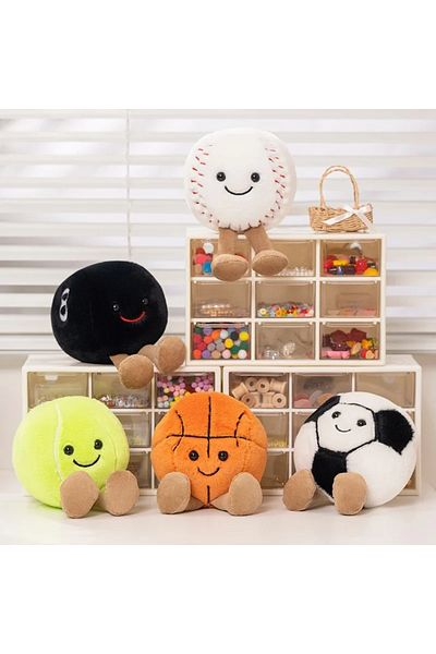 Choice Cute Basketball Football Tennis Baseball Billiards Plush Toys Soft Stuffed Balls Pillow Players S...