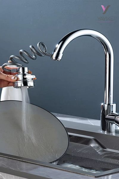 Yayke Chrome 3 - Functional 360 Degree Rotating Kitchen Sink Head and Saving Tap Tip