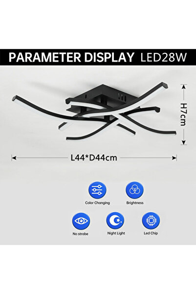 DBF مصباح سقف LED أبيض بارد أسود ضوء سقف حديث للمنزل شرفة الممر غرفة النوم غرفة الطعام Wa