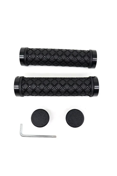 Choice مقابض دراجات سوداء ذات قفل مزدوج على مقود الدراجة وممتص للصدمات ومقبض ...