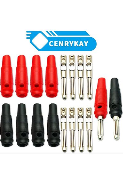 AOKIN Black Red Mix 10pcs 10pcs 32a High Current Screw Type 4mm Banana Plugs Male Stackable Connector Spea