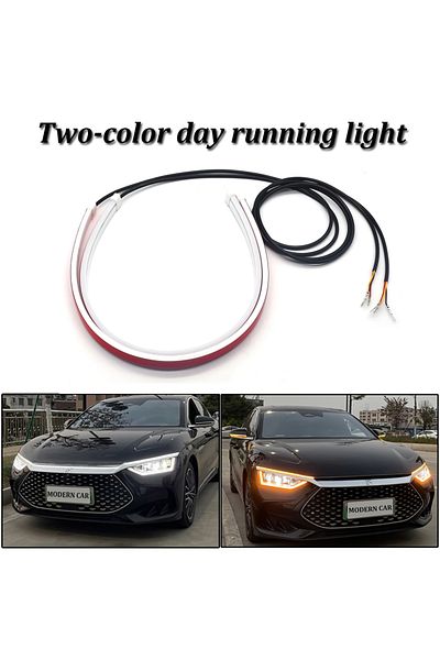 Choice 30cm White Yellow Dynamic 2pcs Drl Led Strip Turn Signal Light Yellow Bright Flexible Turn Signal Li