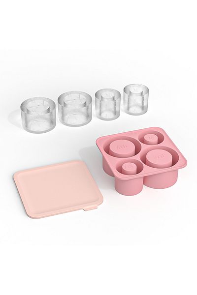 Choice Pink Silicone Ice Cube Tray For St Ice Maker For Making 3 Hollow Cylinder Ice Cube Molds For Chillin
