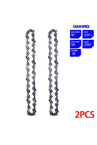 Choice 2 Pcs 16 Inch 56 Drive Link Chainsaw Saw Chain Blade Wood Cutting Parts 3/8" Lp 0.050" Gauge 28 Cutt