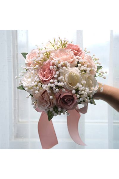 Choice 01 Bridal Bridesmaid Wedding Bouquet Silk Artificial Peony Roses Flowers Bride Holding Flowers Mari