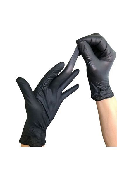 Choice S 100PCS Black 100PCS Disposable BLack Nitrile Gloves For Kitchen Cooking Latex Free WaterProof Dura