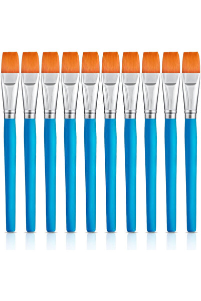 Choice 10pcs 10 Pieces Flat Paint Brushes Acrylic Paint Brush Artist Craft Pa...