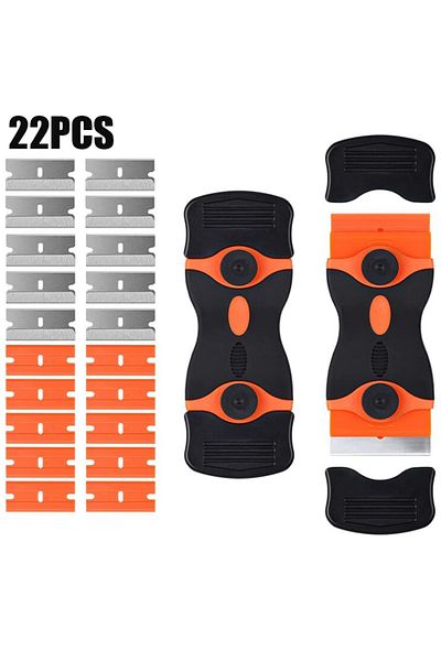 Choice 22pcs - Orange 22set Of Plastic Scraper Automobile Sticker Remover Scraper Glass Hob Scraper Cleaner