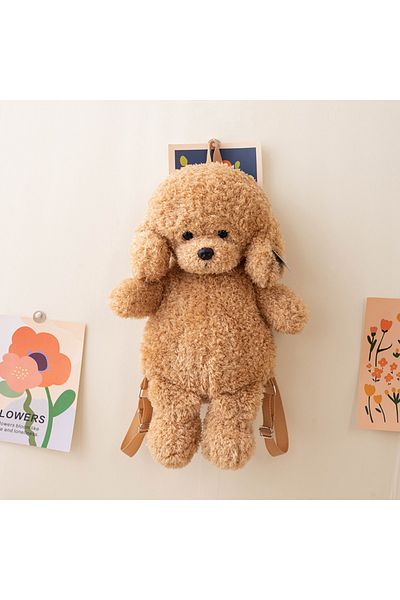 Choice About 30-35cm Light Brown Cute Teddy Dog Backpacks Stuffed Animal Poodle Bag Girls Shoulders Bags Pl