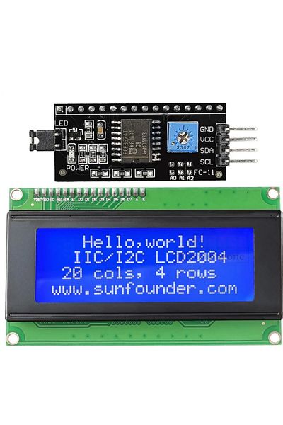 Choice وحدة عرض LCD زرقاء مقاس 20x4 2004 مع محول واجهة تسلسلي Iic/i2c Iic I2c Twi تسلسلي 2004 20x4