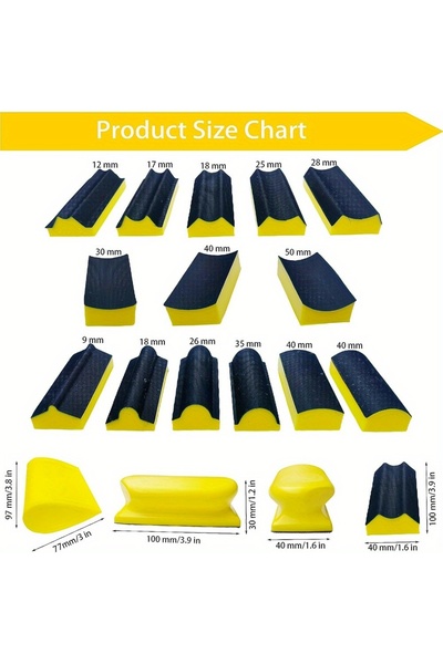 Choice 16 قطعة من ورق الصنفرة اليدوي الأسود، بخطاف وحلقة، مصنوع من مادة إسفنج...