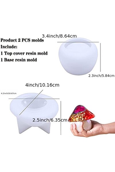 Choice قوالب راتنج السيليكون على شكل فطر لقوالب تخزين المجوهرات وحامل الشموع