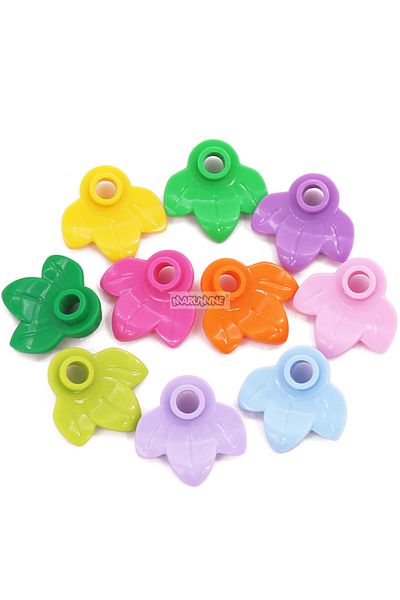 Choice 3-5 Color Mixed Marumine Pumpkin Leaf 100pcs Building Blocks Parts Moc Bricks City View Tree Plant C