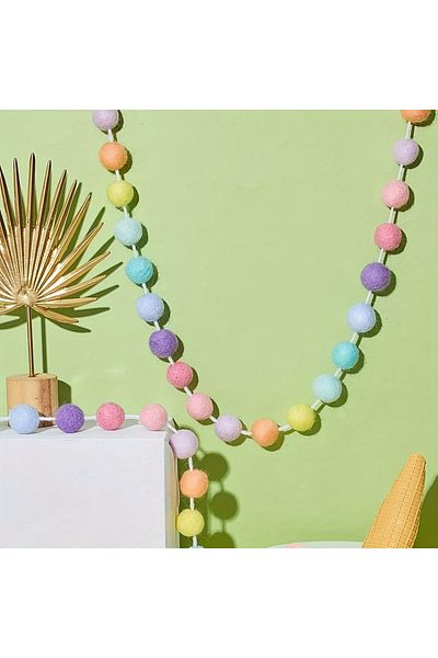 Choice 2m 2m Colorful Pompom Pendant Garland Nordic Series Felt Ball String Hanging Diy Handmade Nursery Ch