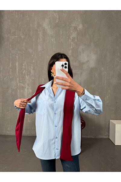 Le Savu Shilsee Women's Blue Color Shirt with Garni Detail