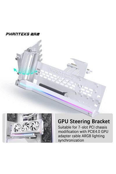 Choice White Phanteks Gpukt 4.0 Argb Rotatable Video Cards Bracket Kit With Pcie 4.0 Graphics Card Adapter