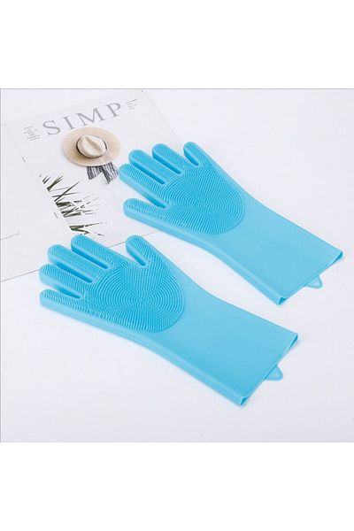 Choice Blue Pet Cat Bath Accessories Scrub Brush Teddy Silicone Bath Gloves Anti-scratch And Anti-bite Bath