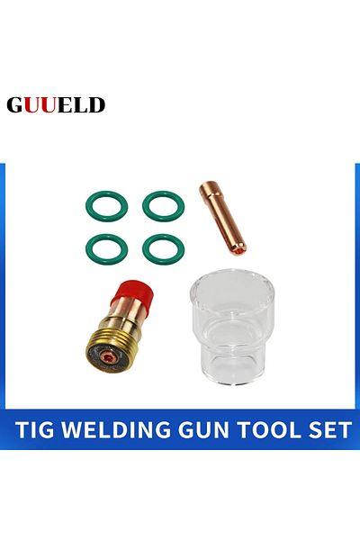 Choice 3.2mm 7pcs TIG Welding Torch Stubby Gas Lens #12 Pyrex Glass Cup Contact Tips Kit For WP-17/WP18 WP2