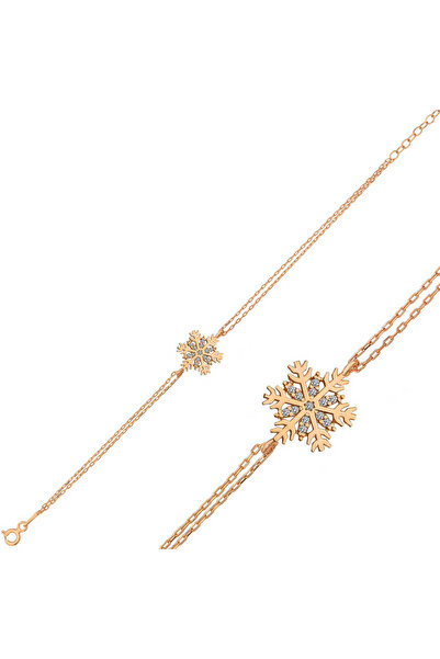 Gumush Gümüş Rose Kar Tanesi Bileklik